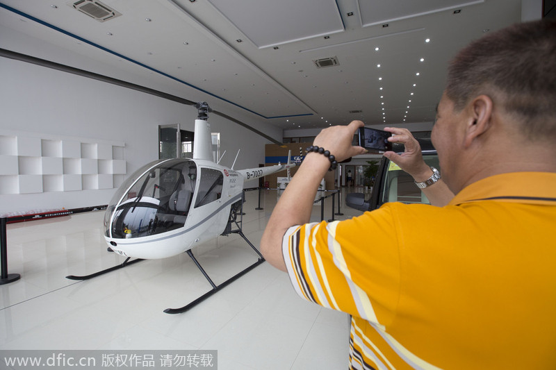 This car dealership sells helicopter