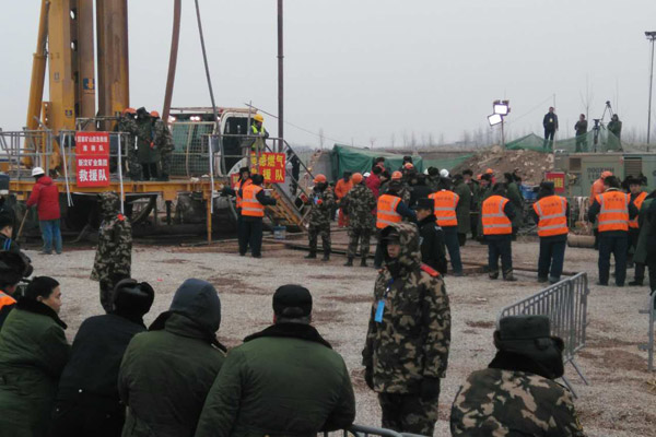 Rescue work at the collapsed gypsum mine in East China