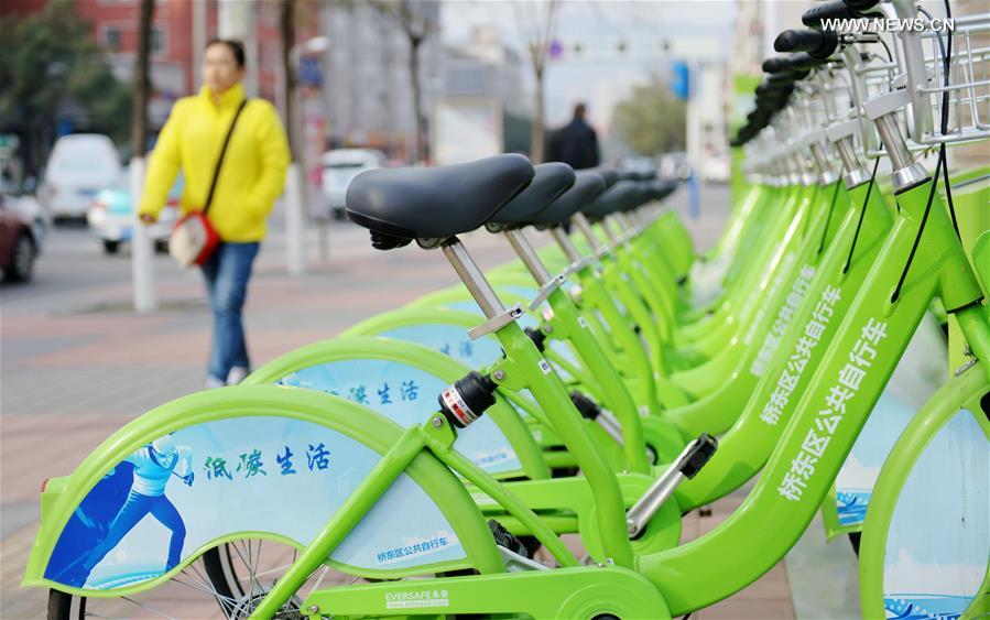 Chinese cities encourage people to commute by bicycle