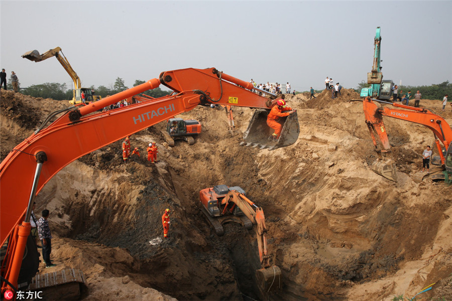 A child rescued from a deserted well