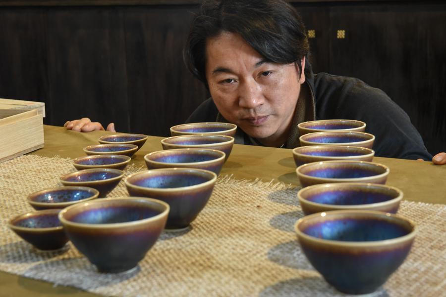 Colorful glaze tenmoku teabowls in Taiwan