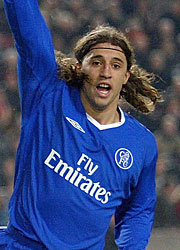 Boy in Blue: Crespo will be at Stamford Bridge next term. (ShaunBotteril/GettyImages)