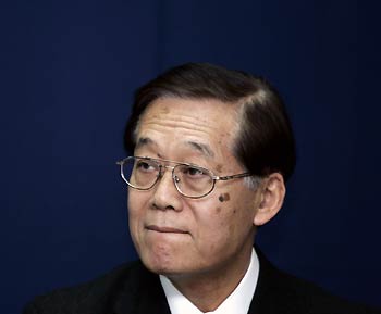 Koichi Haraguchi, Japan chief negotiator for talks with North Korea, attends a news conference in Beijing February 8, 2006. Talks between Japan and North Korea ended in rancour on Wednesday with both sides as far apart as ever over abductions of Japanese citizens and no agreement on when Pyongyang might return to six-way talks on its nuclear programme.