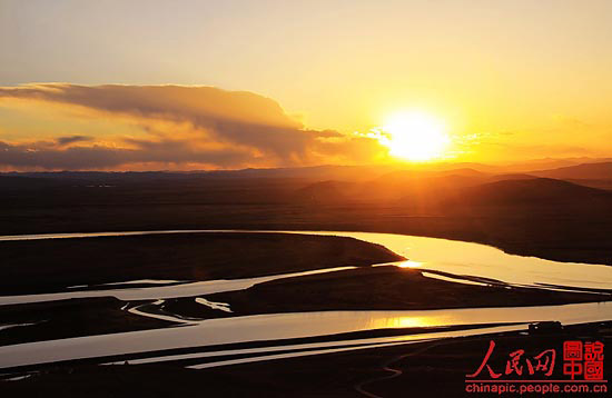 Yellow River’s beautiful scenery in Tangke