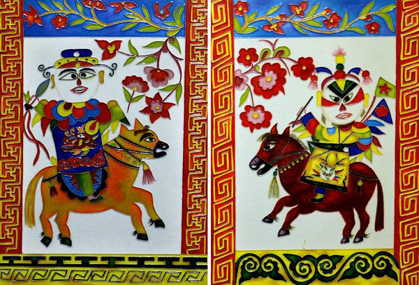 Tri-colored glazed porcelain paintings made in China's Luoyang