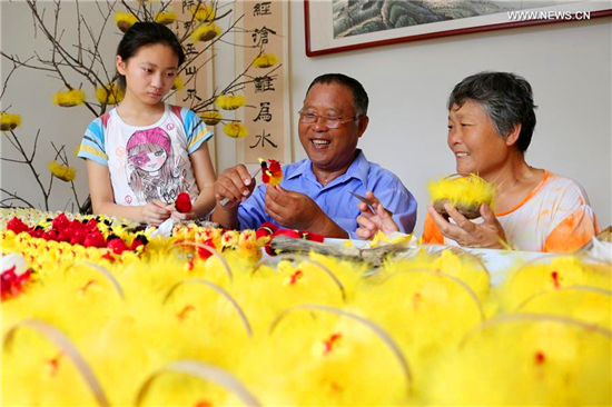 Intangible cultural heritage: velvet bird made in Shandong