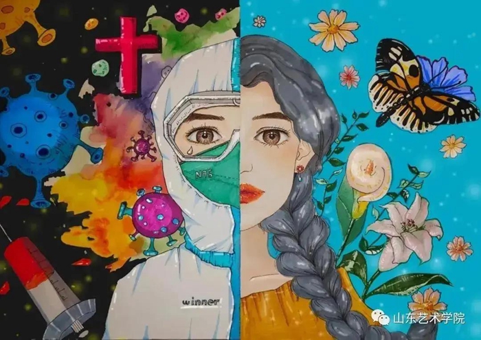 Shandong artists honor front-line medics with paintings