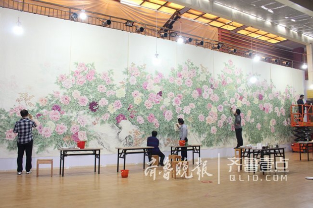 Peony blossom painting in Heze