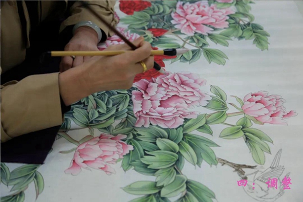 Peony blossom painting in Heze