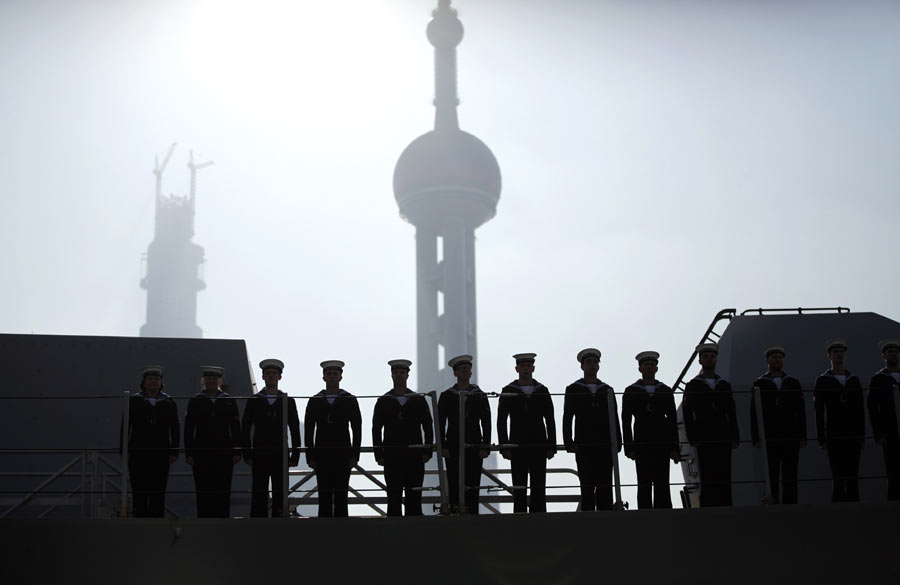 British Navy ship docks in Shanghai