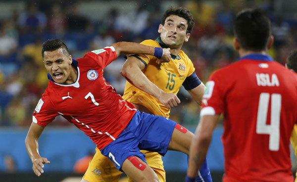 Chile beats Australia 3-1 in World Cup