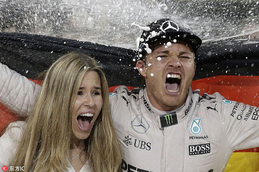 Nico Rosberg scoops award after announcing retirement