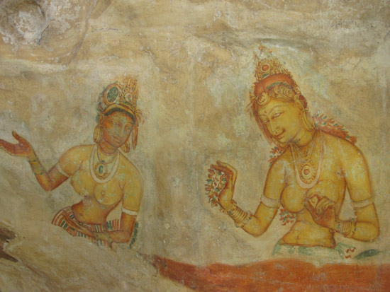 Photos: Fresco Paintings at Sigiriya Rock