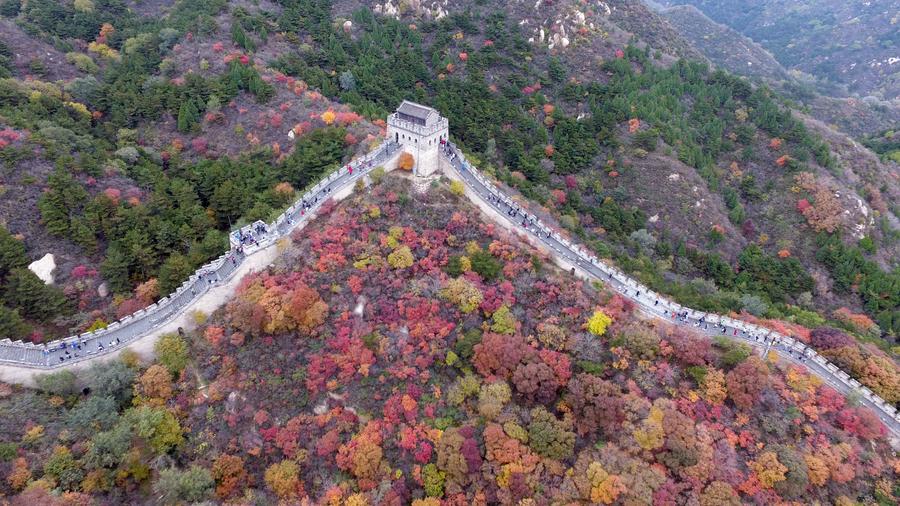 Tourists visit Badaling National Forest Park in Beijing