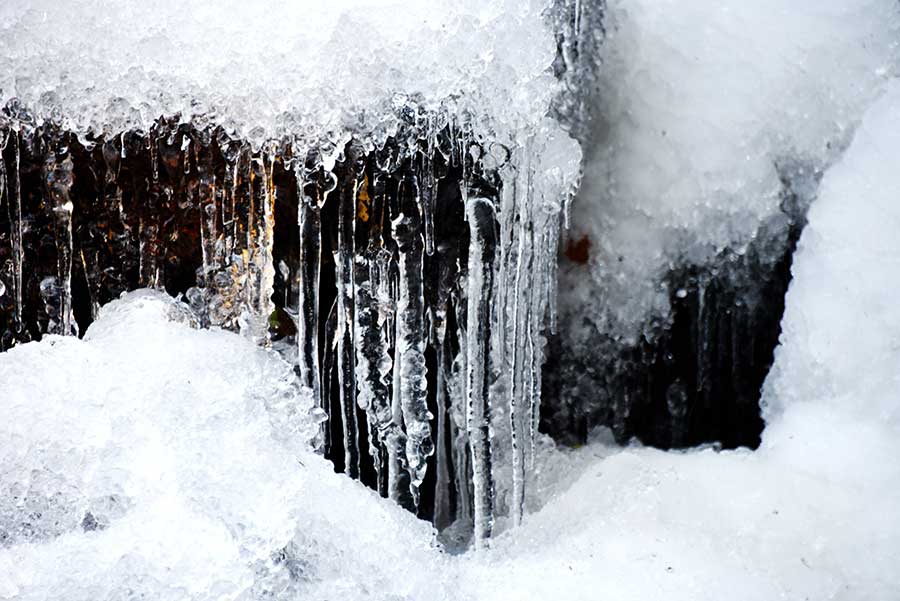 Icicles add to waterfall beauty