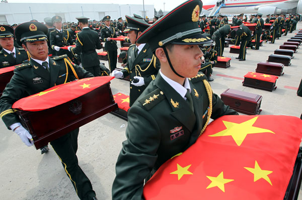 Remains of Chinese soldiers finally home