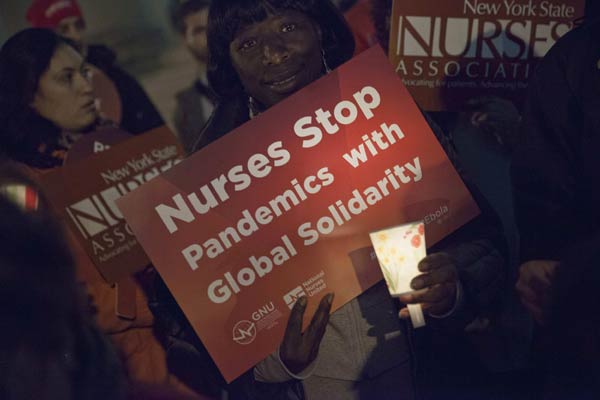 US nurses hold strikes, protests over Ebola measures