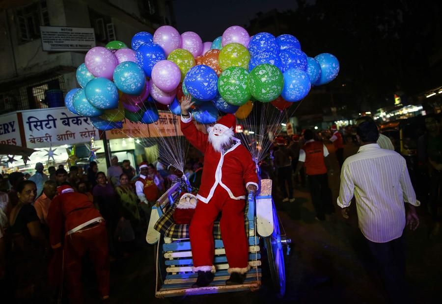 Riding with Santa Claus around the world