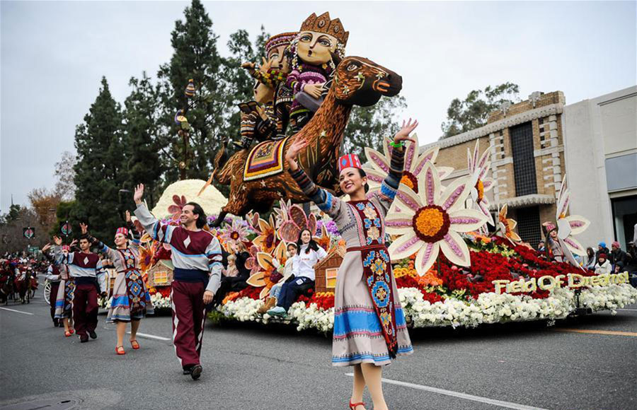 128th Rose Parade held on Colorado Boulevard in Pasadena, California