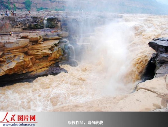 黃河壺口波濤洶涌 呈現夏季獨有奇觀